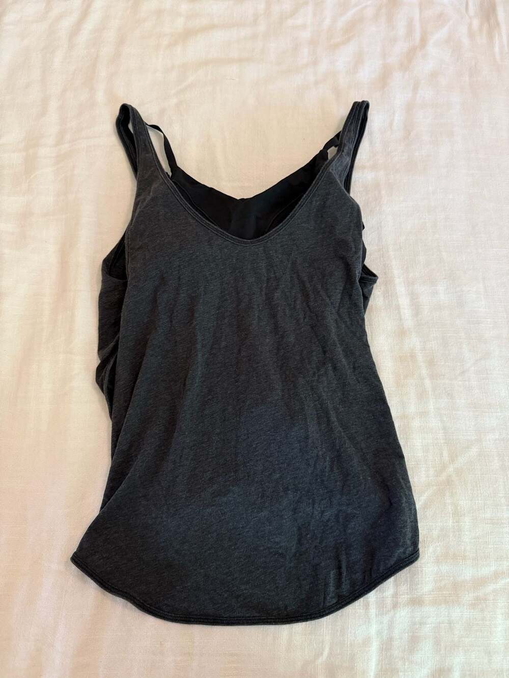 Lululemon Essential Tank Top Built-in Bra Dark Grey